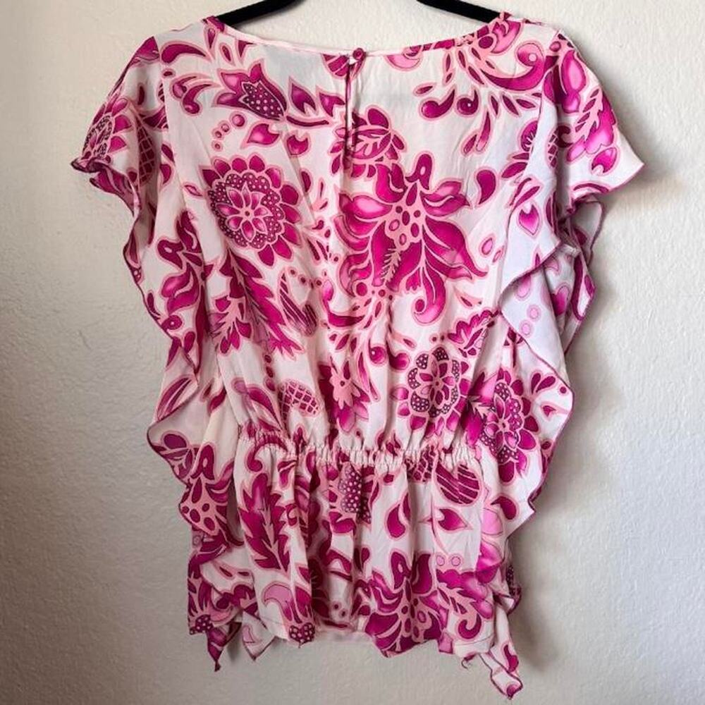 investments Fairy whimsical pink floral blouse